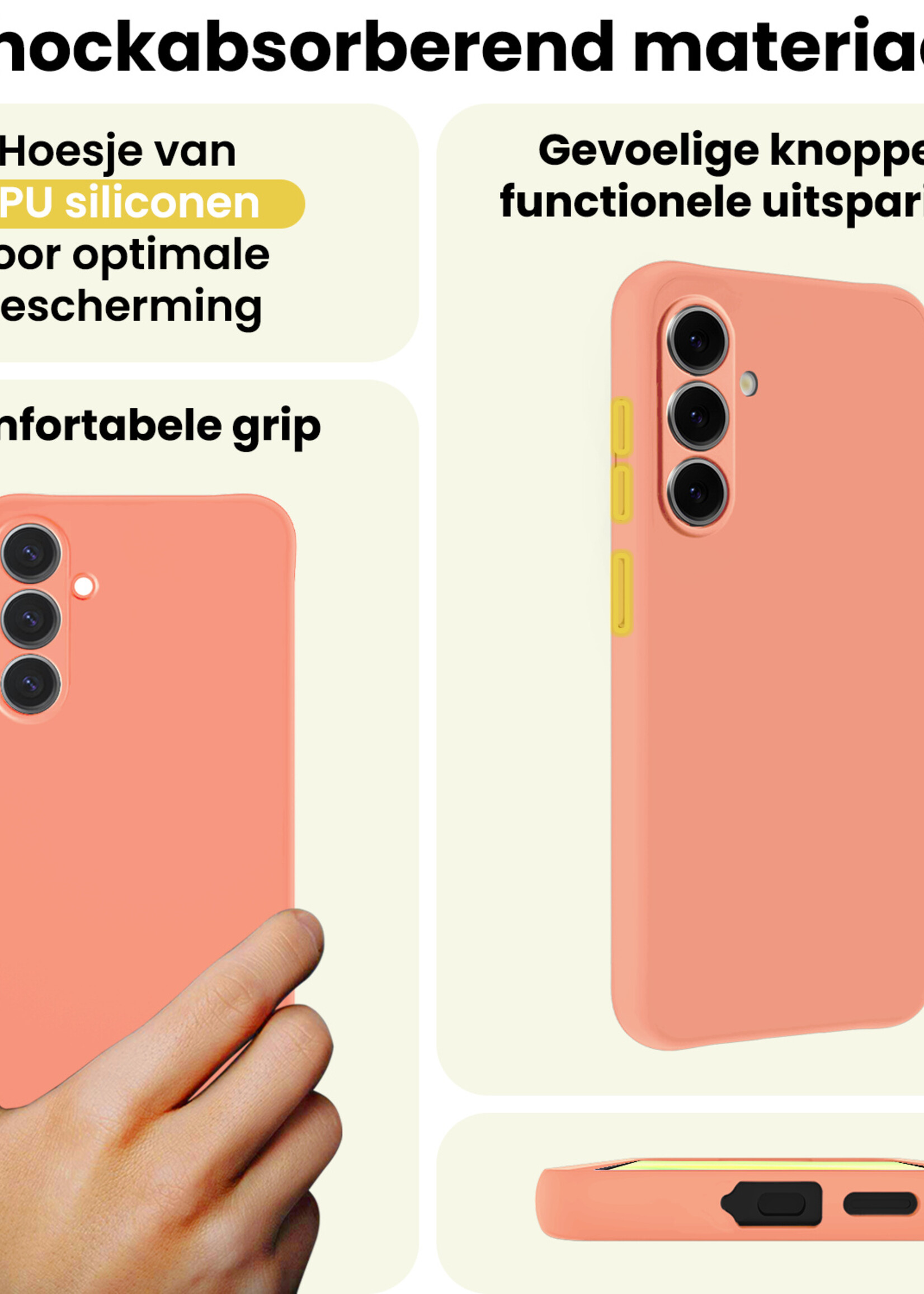 LUQ LUQ Samsung Galaxy A37 Hoesje Siliconen - Perzik