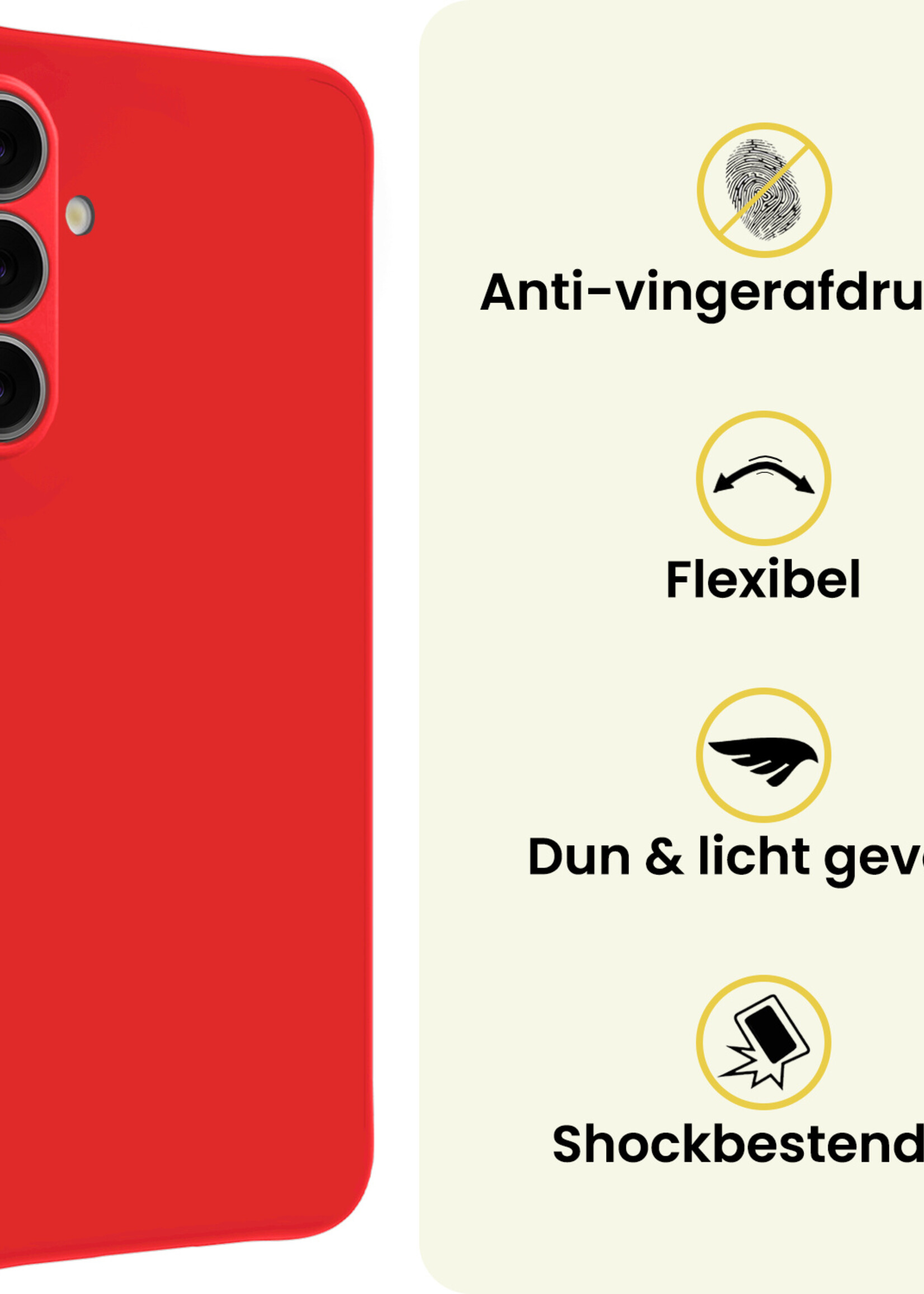 LUQ LUQ Samsung Galaxy A37 Hoesje Siliconen - Rood