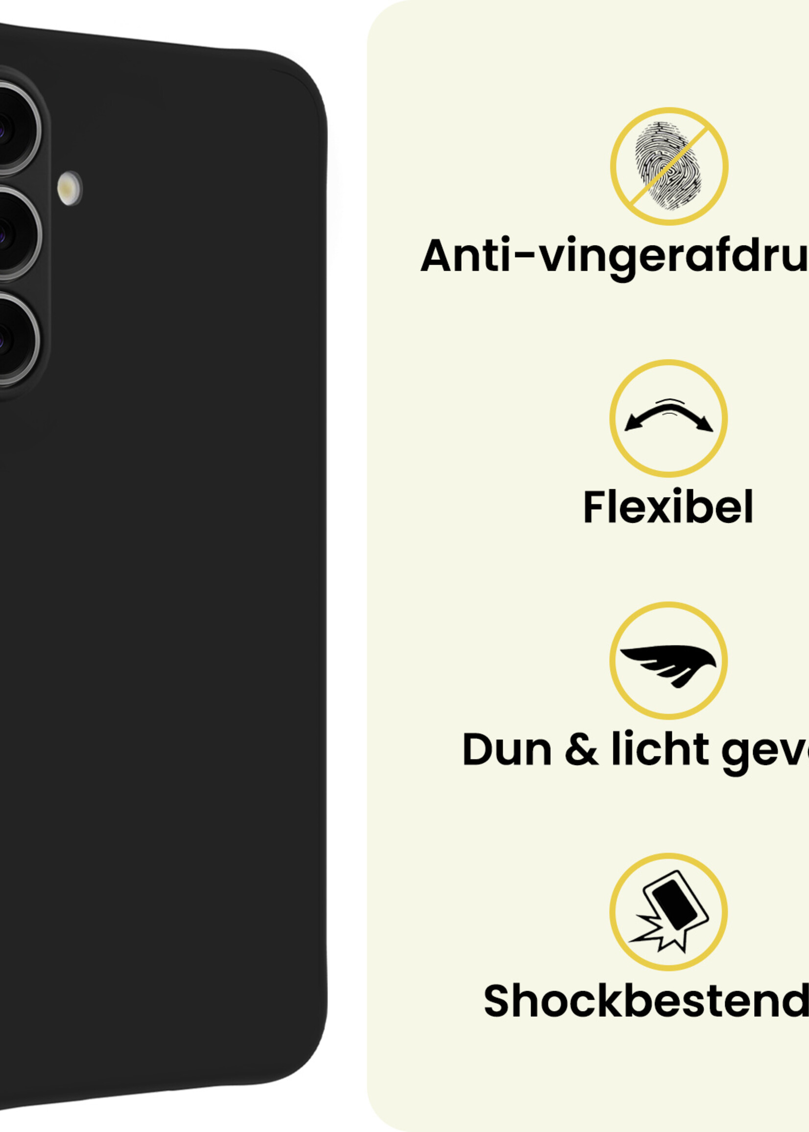 LUQ LUQ Samsung Galaxy A37 Hoesje Siliconen - Zwart