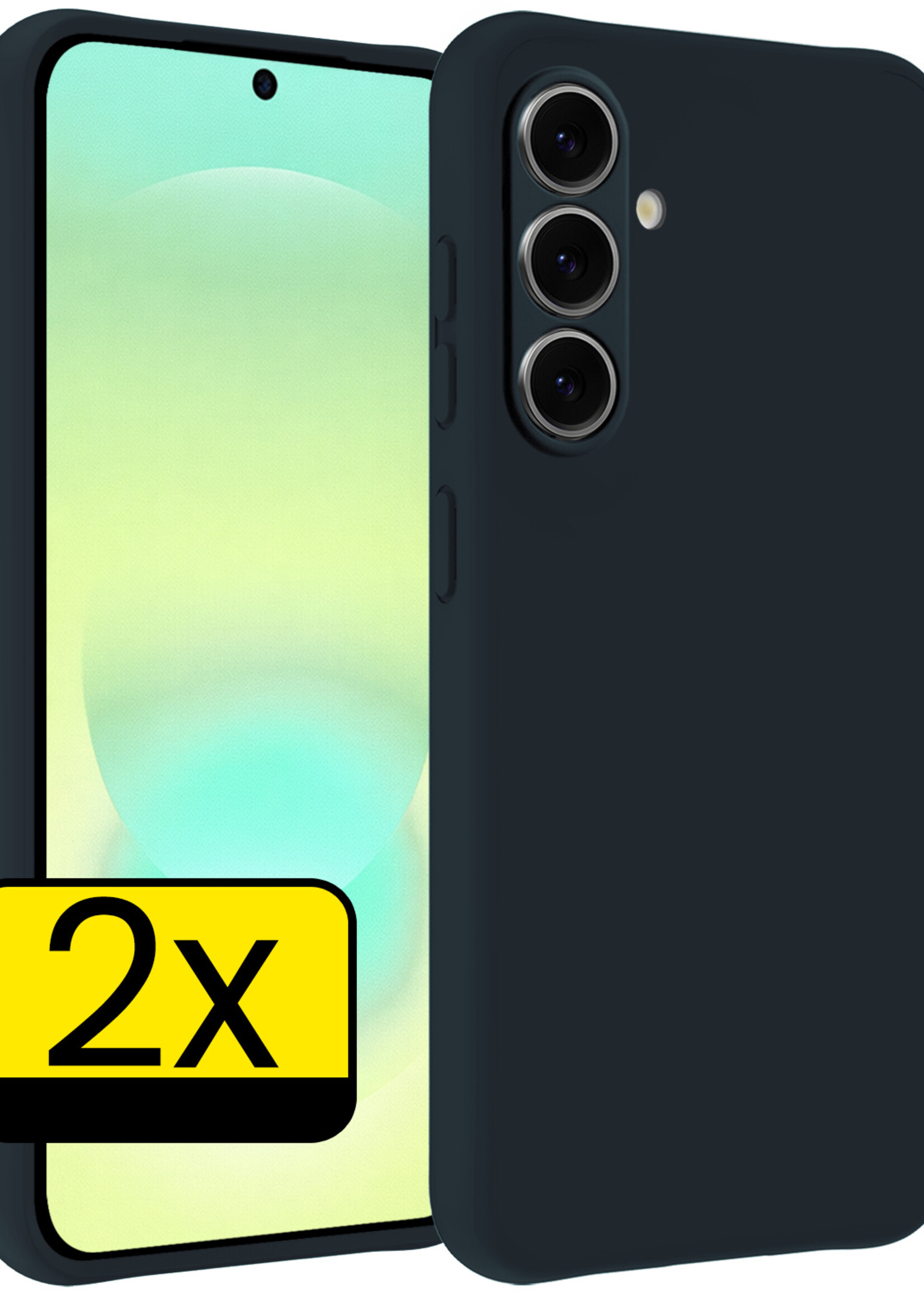 LUQ LUQ Samsung Galaxy A37 Hoesje Siliconen - Donkerblauw - 2 PACK