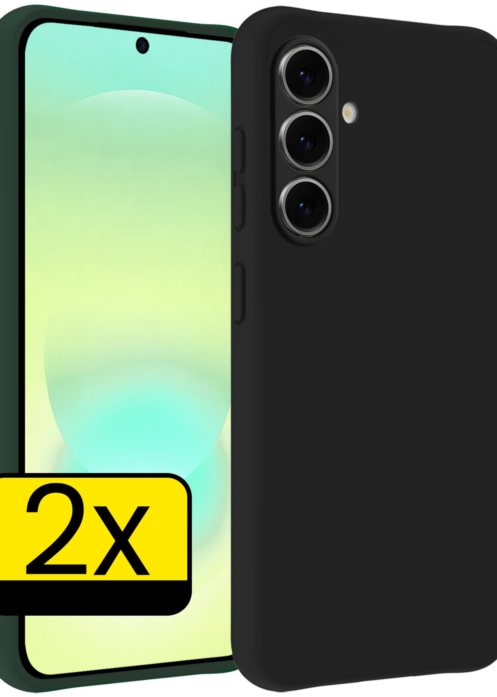 LUQ LUQ Samsung Galaxy A37 Hoesje Siliconen - Donkergroen - 2 PACK