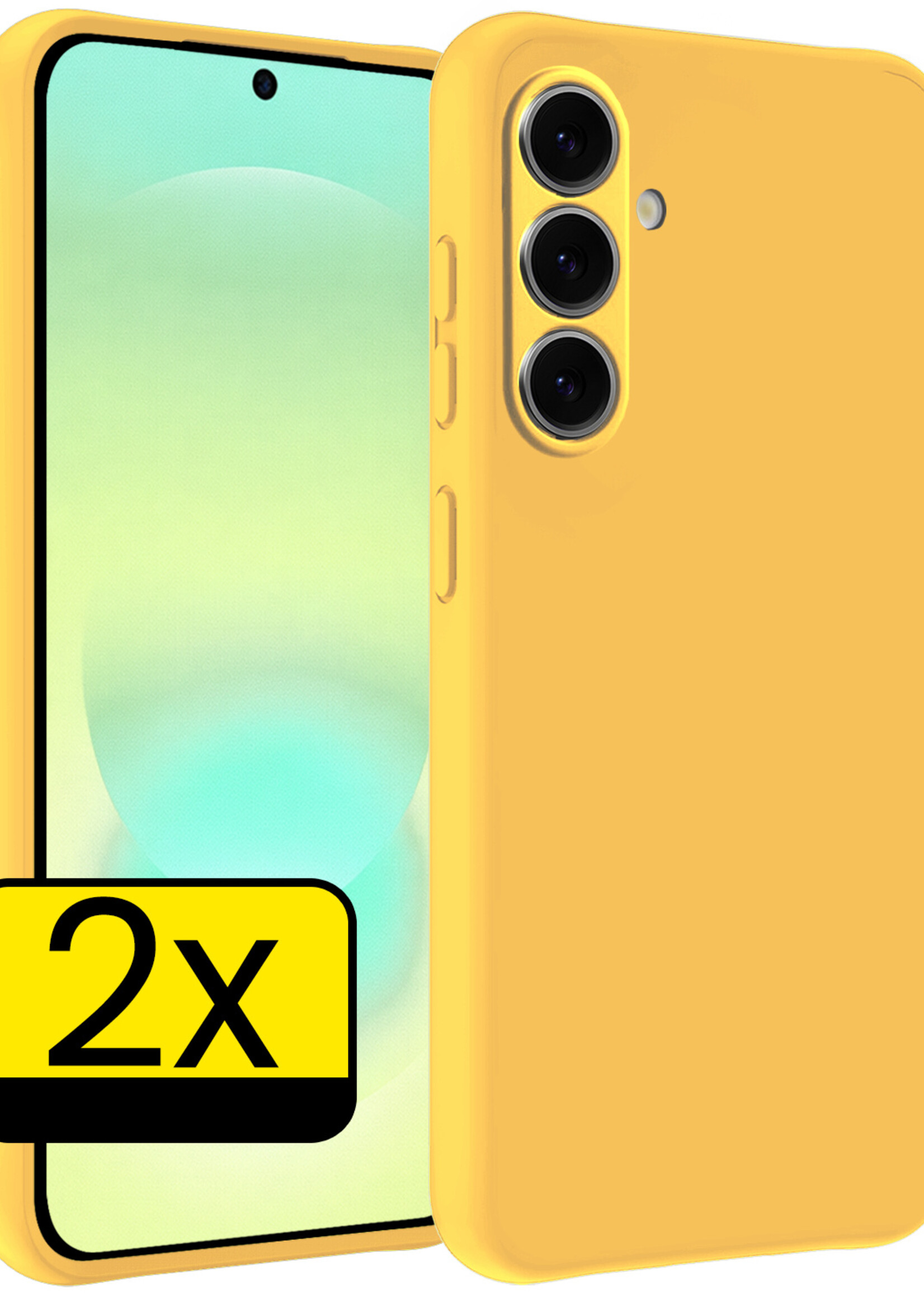 LUQ LUQ Samsung Galaxy A37 Hoesje Siliconen - Geel - 2 PACK