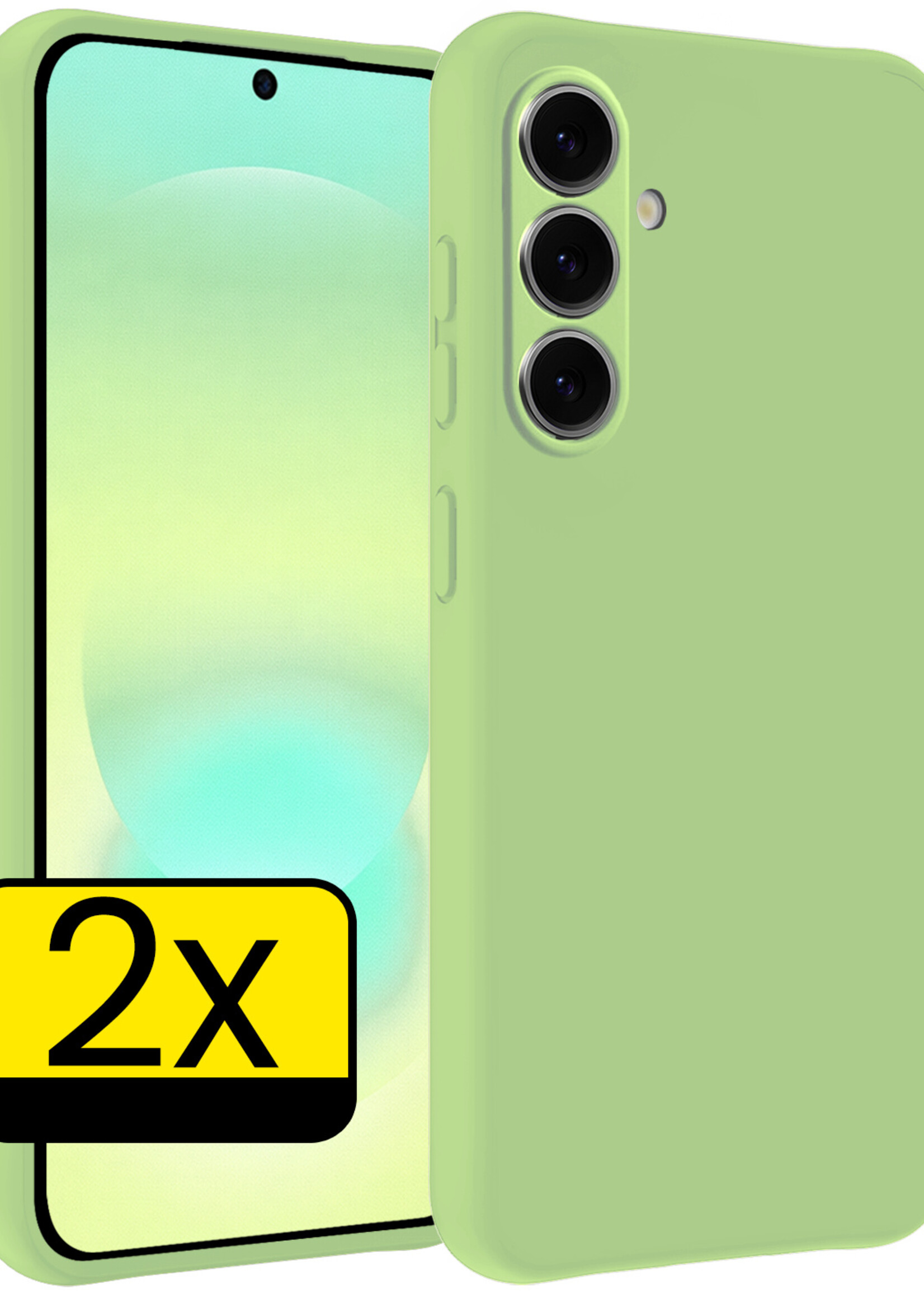 LUQ LUQ Samsung Galaxy A37 Hoesje Siliconen - Groen - 2 PACK