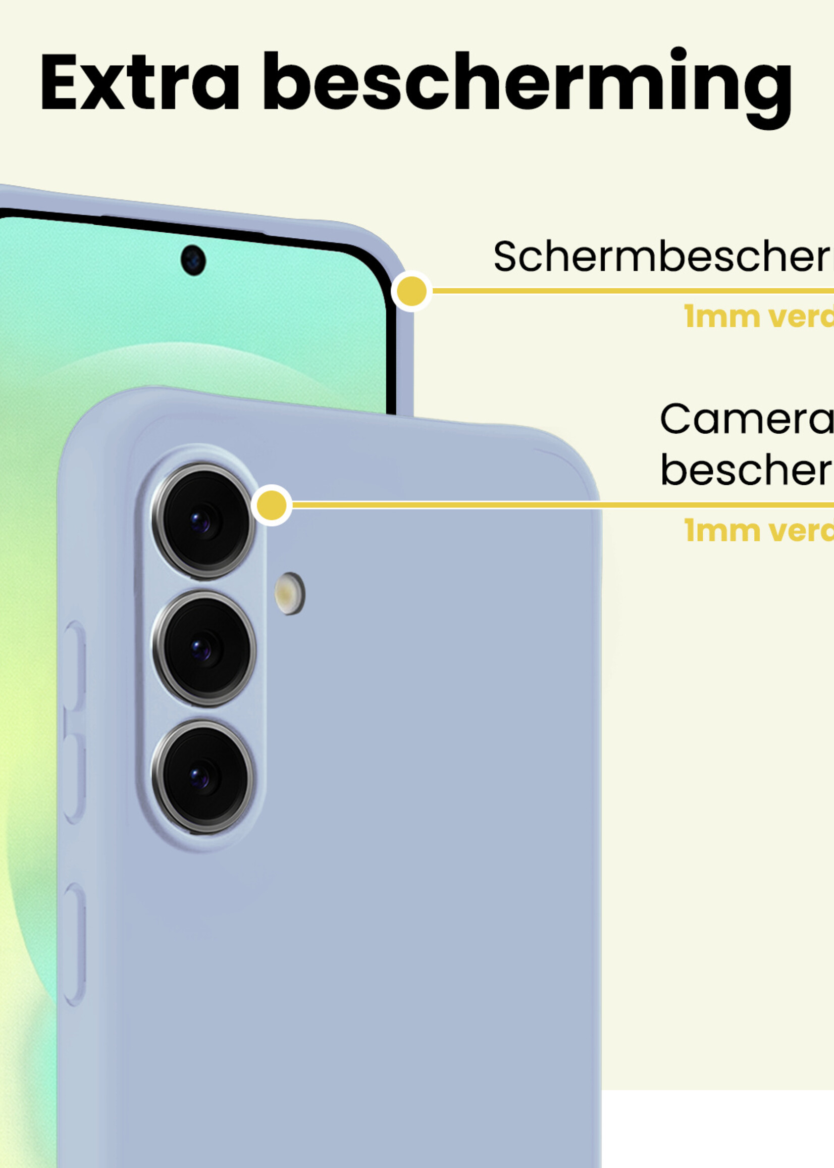 LUQ LUQ Samsung Galaxy A37 Hoesje Siliconen - Lichtblauw - 2 PACK