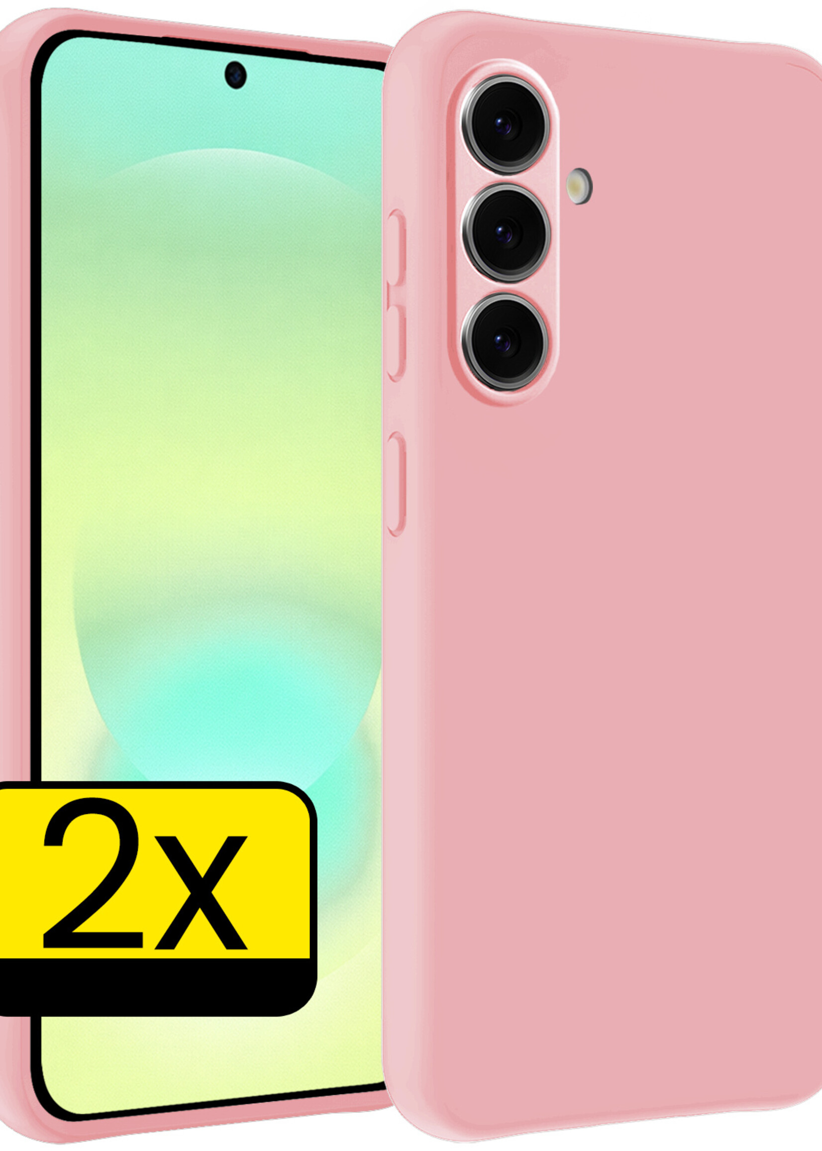 LUQ LUQ Samsung Galaxy A37 Hoesje Siliconen - Lichtroze - 2 PACK