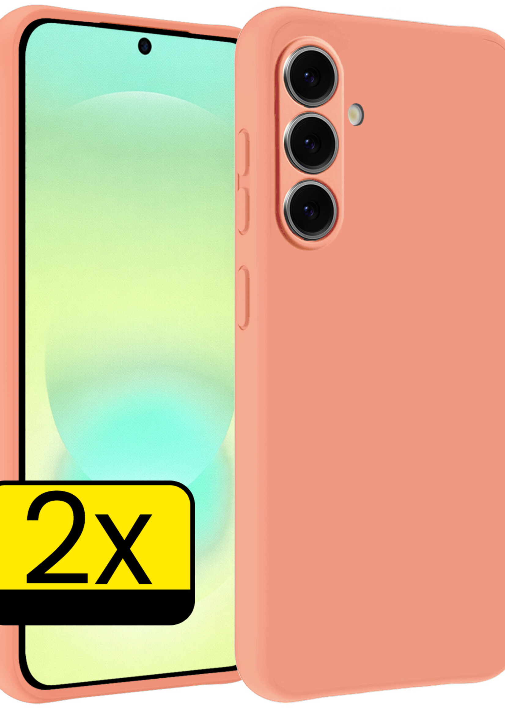 LUQ LUQ Samsung Galaxy A37 Hoesje Siliconen - Perzik - 2 PACK