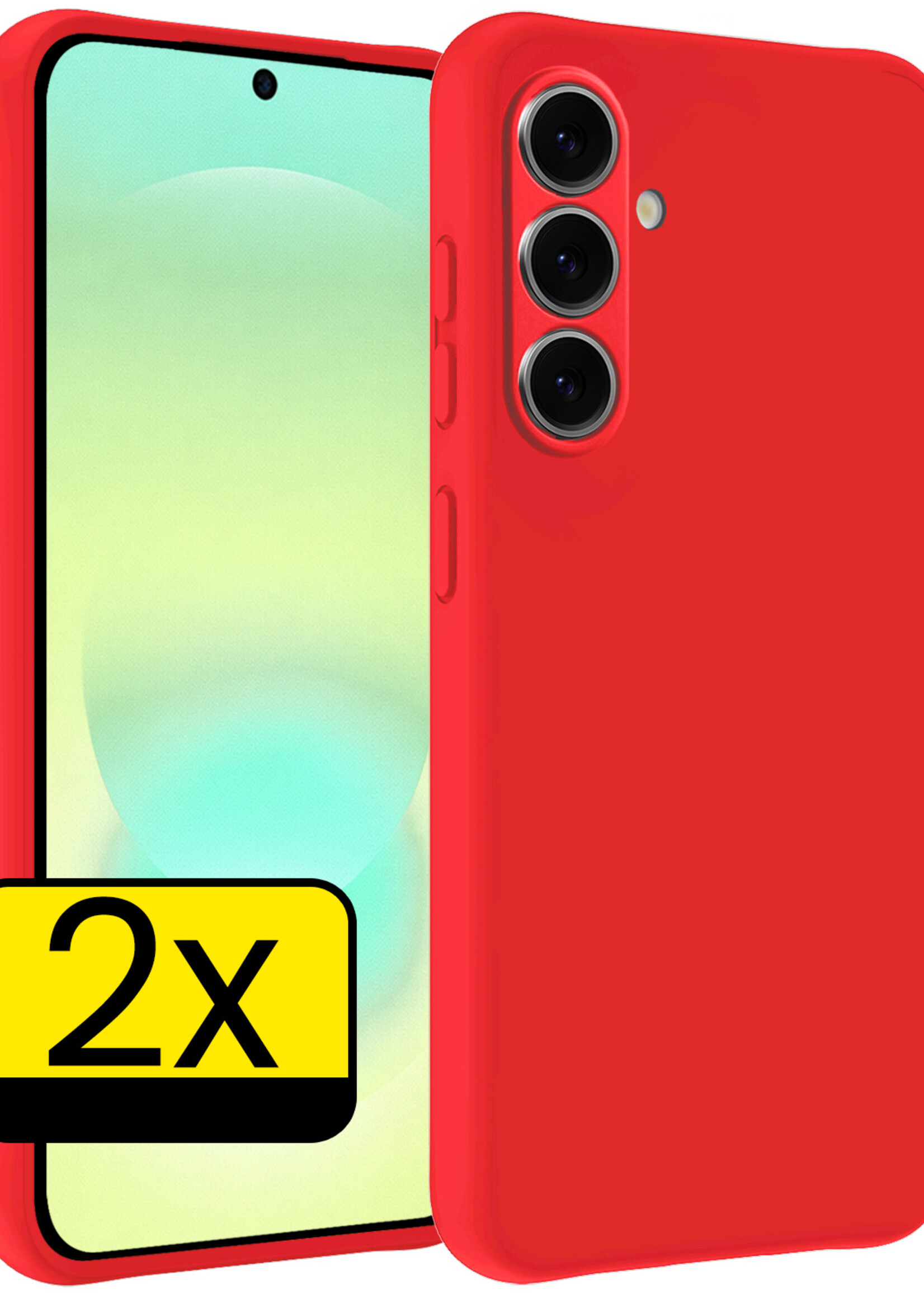 LUQ LUQ Samsung Galaxy A37 Hoesje Siliconen - Rood - 2 PACK