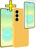 LUQ LUQ Samsung Galaxy A37 Hoesje Siliconen Met Screenprotector - Geel