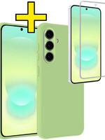 LUQ LUQ Samsung Galaxy A37 Hoesje Siliconen Met Screenprotector - Groen