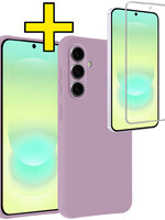 LUQ LUQ Samsung Galaxy A37 Hoesje Siliconen Met Screenprotector - Lila