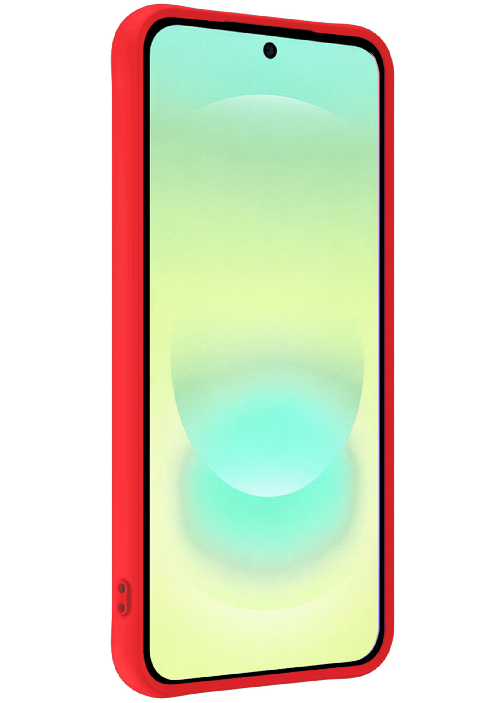 LUQ LUQ Samsung Galaxy A37 Hoesje Siliconen Met Screenprotector - Rood