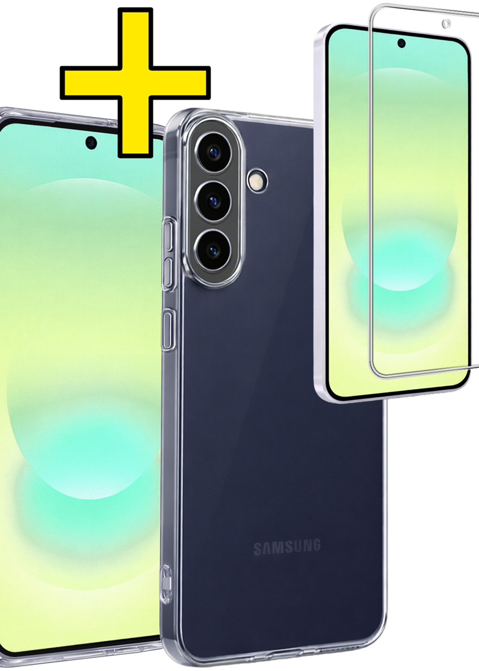 LUQ LUQ Samsung Galaxy A37 Hoesje Siliconen Met Screenprotector - Transparant