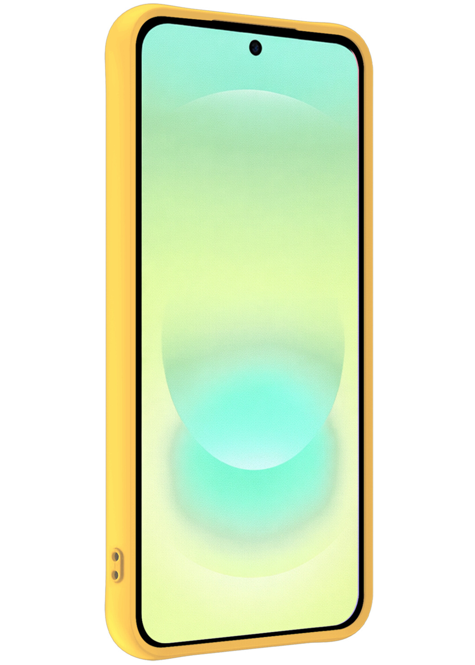 LUQ LUQ Samsung Galaxy A37 Hoesje Siliconen Met 2x Screenprotector - Geel