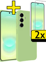 LUQ LUQ Samsung Galaxy A37 Hoesje Siliconen Met 2x Screenprotector - Groen