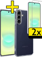 LUQ LUQ Samsung Galaxy A37 Hoesje Siliconen Met 2x Screenprotector - Transparant