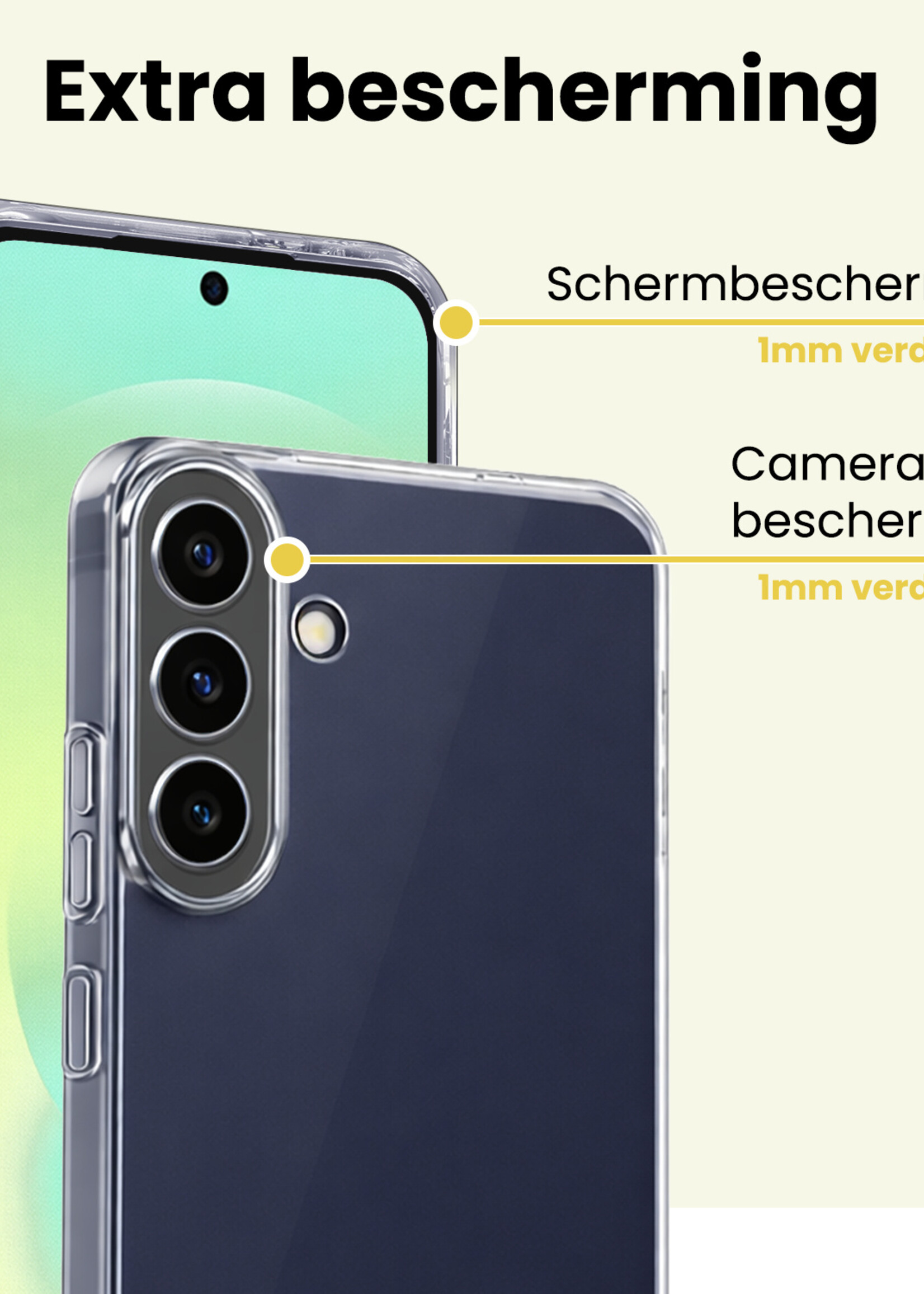 LUQ LUQ Samsung Galaxy A37 Hoesje Siliconen Met 2x Screenprotector - Transparant