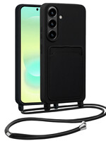 LUQ LUQ Samsung Galaxy A37 Hoesje Pashouder met Koord - Zwart