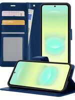 LUQ LUQ Samsung Galaxy A37 Hoesje Bookcase - Donkerblauw