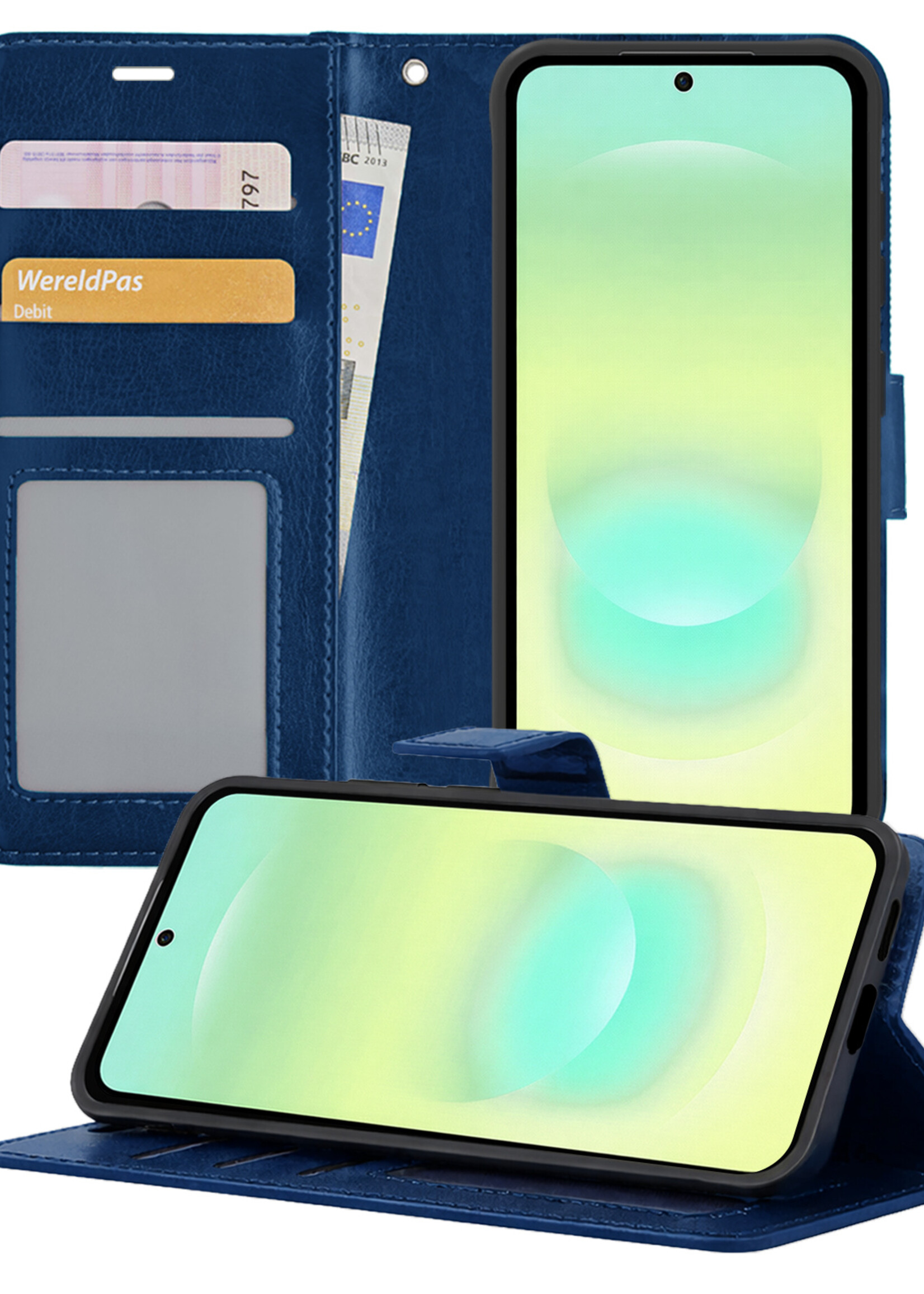 LUQ LUQ Samsung Galaxy A37 Hoesje Bookcase - Donkerblauw