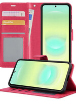LUQ LUQ Samsung Galaxy A37 Hoesje Bookcase - Donkerroze