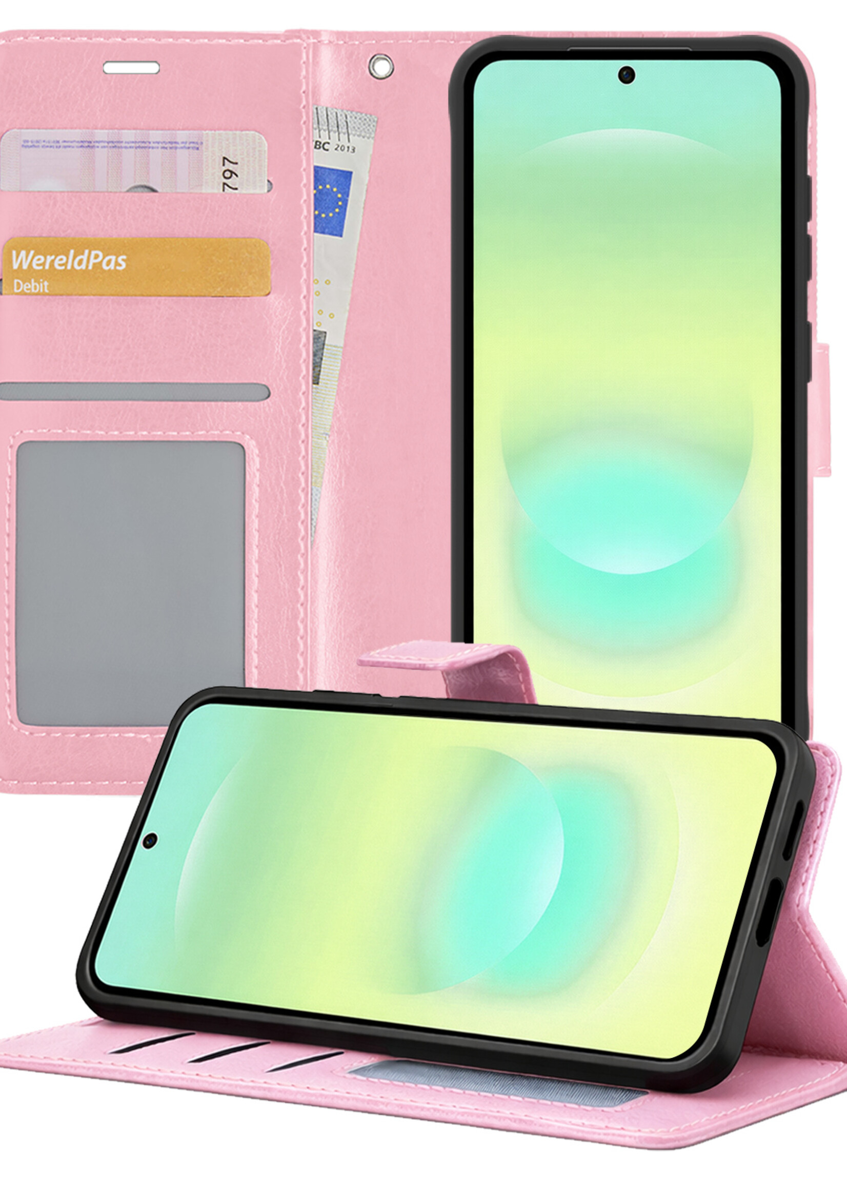 LUQ LUQ Samsung Galaxy A37 Hoesje Bookcase - Lichtroze