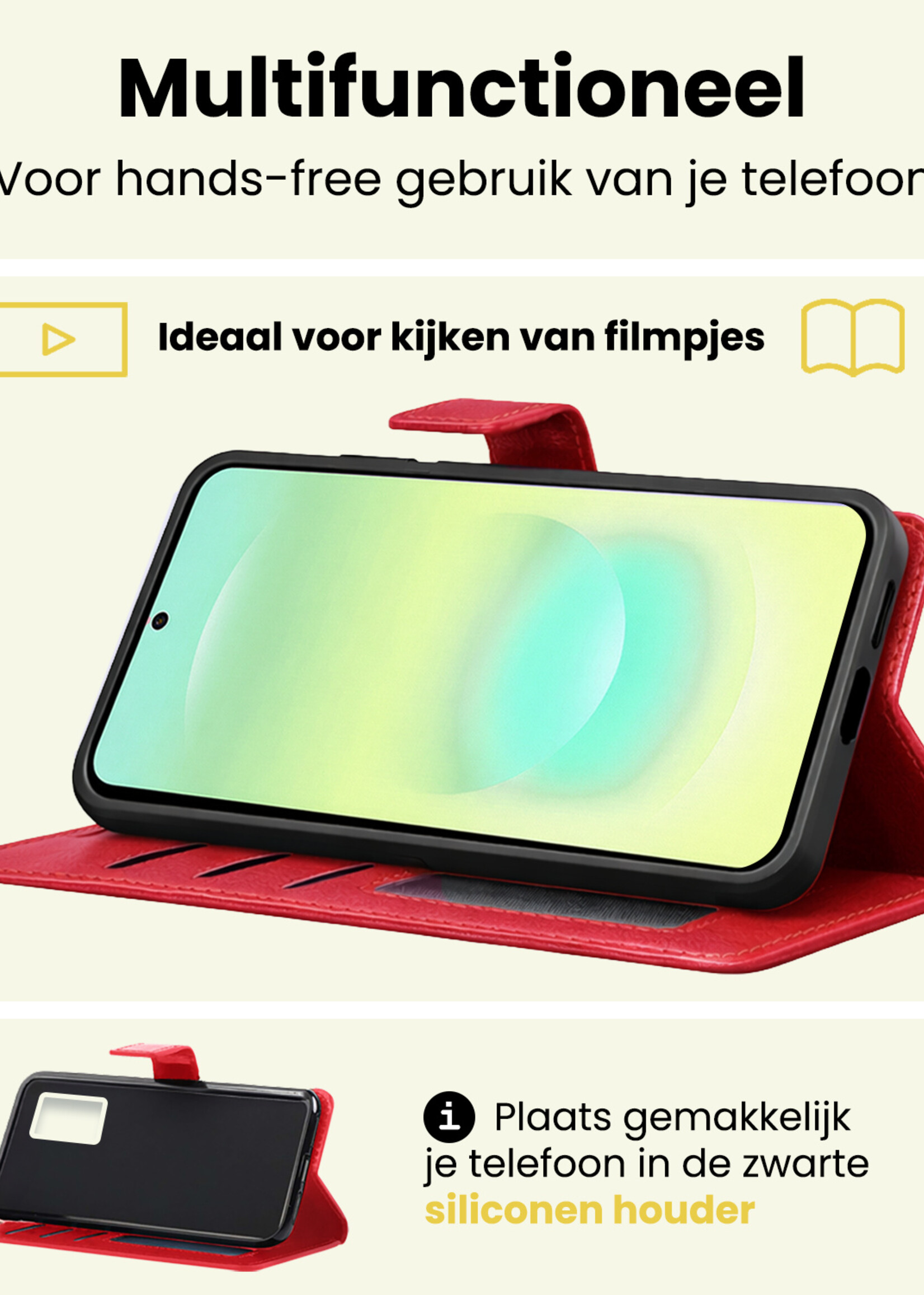 LUQ LUQ Samsung Galaxy A37 Hoesje Bookcase - Rood