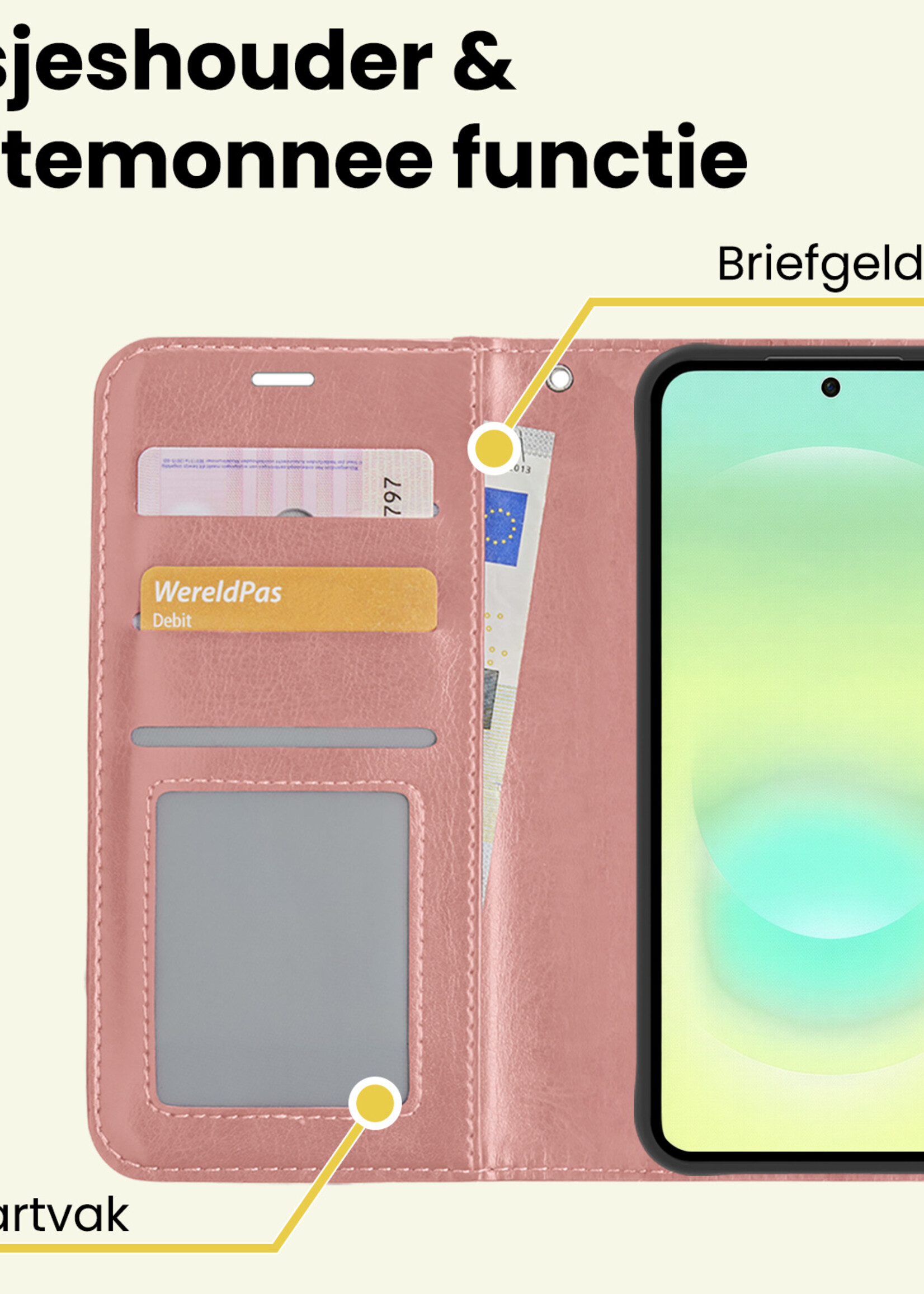 LUQ LUQ Samsung Galaxy A37 Hoesje Bookcase - Rose Goud