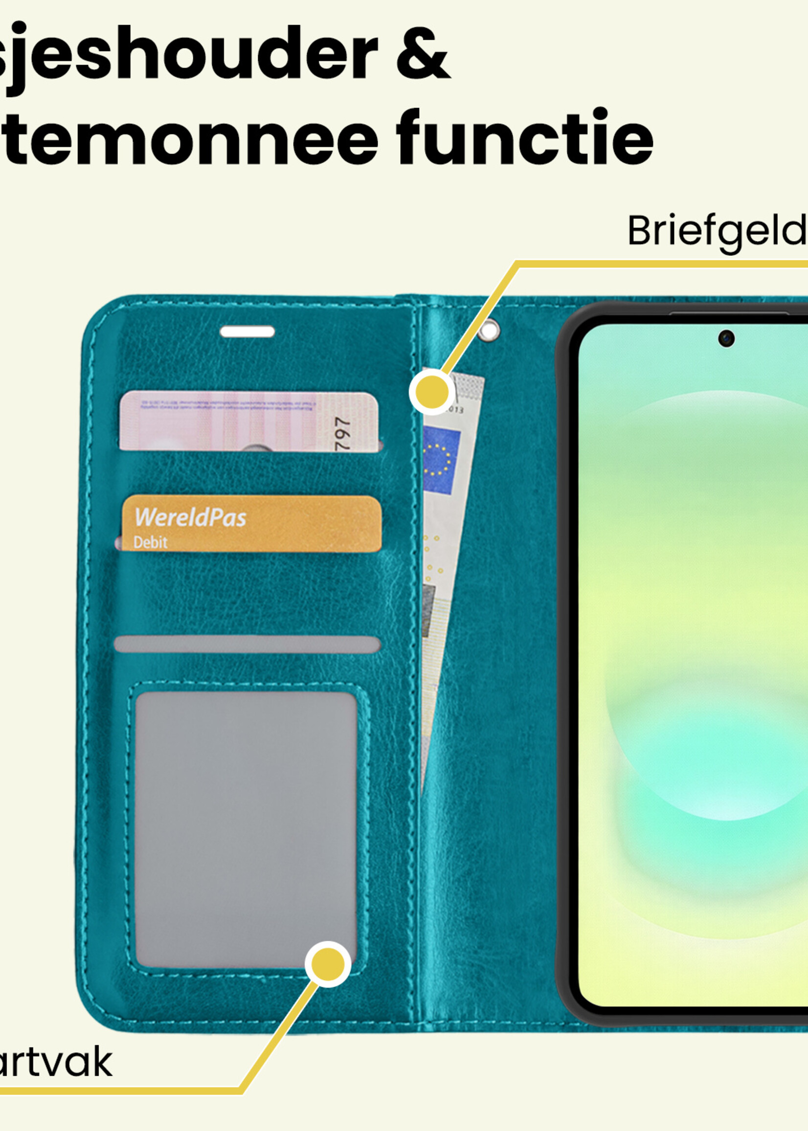 LUQ LUQ Samsung Galaxy A37 Hoesje Bookcase - Turquoise