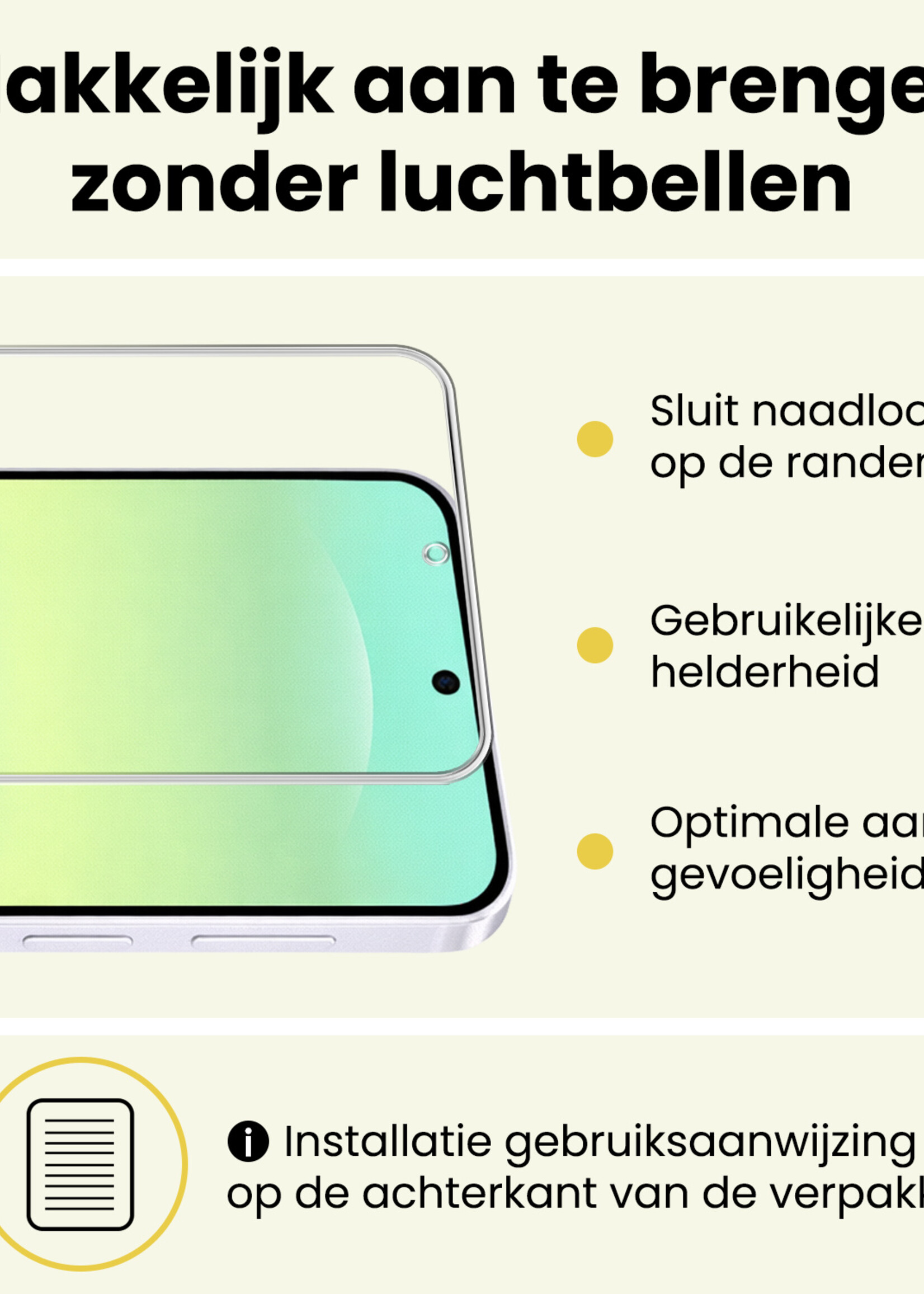 LUQ LUQ Samsung Galaxy A37 Hoesje Bookcase Met 2x Screenprotector - Wit