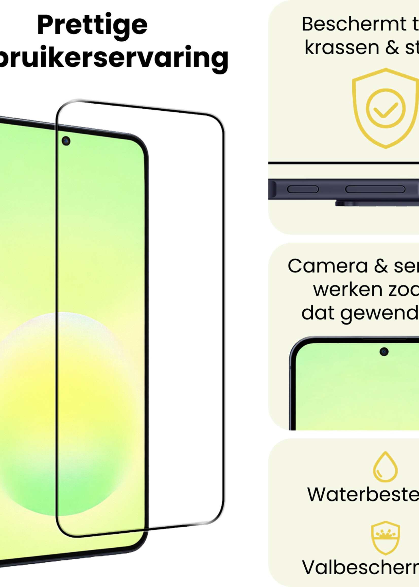 LUQ LUQ Samsung Galaxy A57 Screenprotector Glas Full Cover