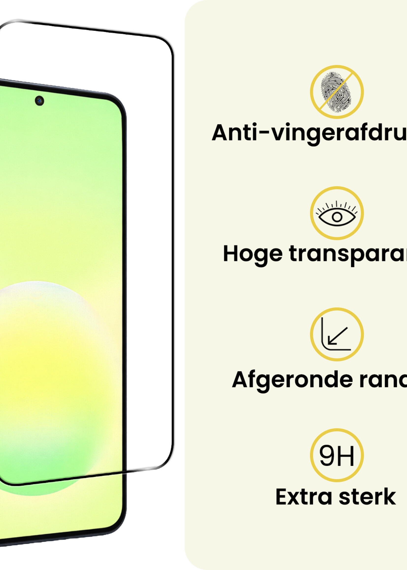 LUQ LUQ Samsung Galaxy A57 Screenprotector Glas Full Cover - 2 PACK