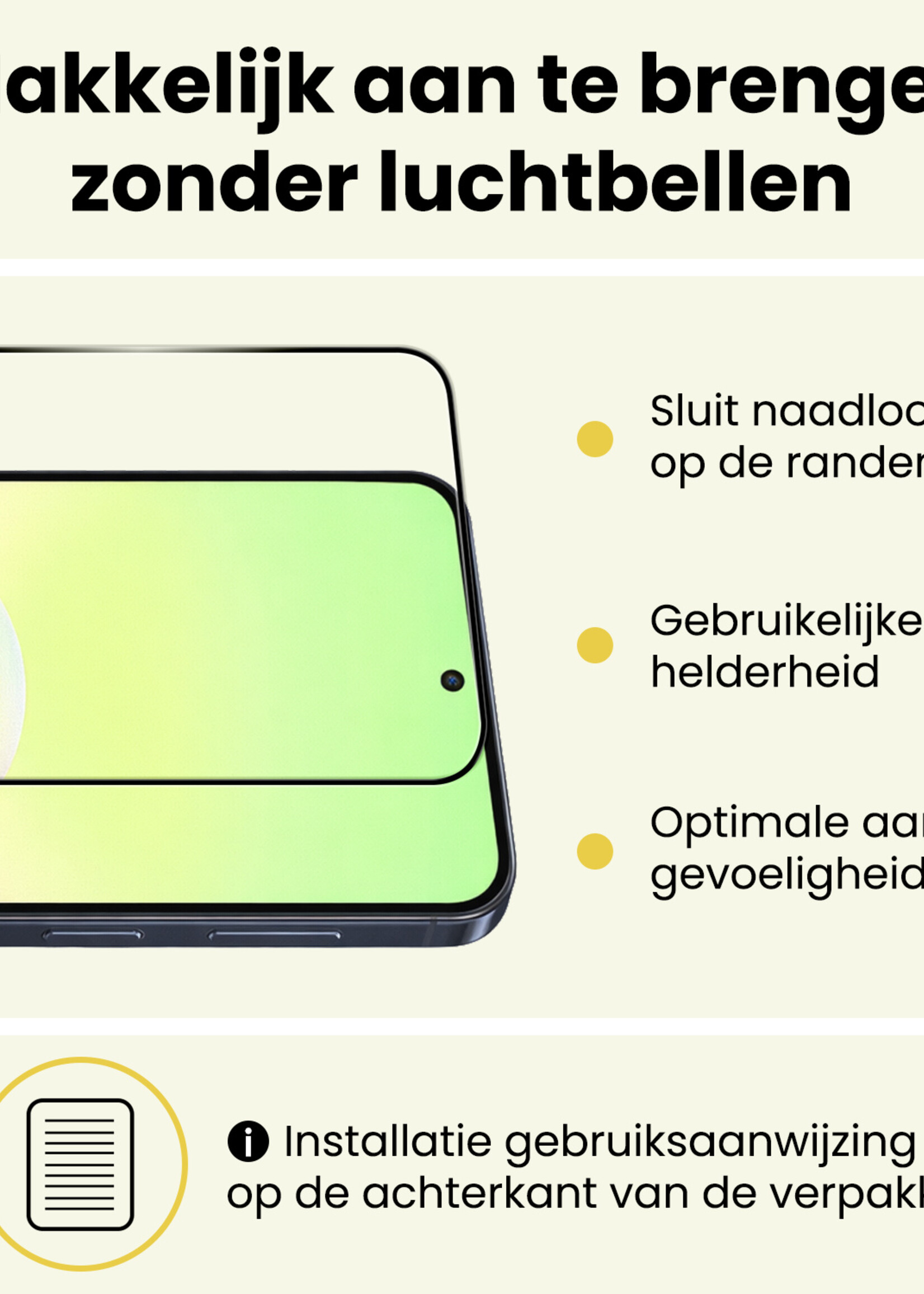 LUQ LUQ Samsung Galaxy A57 Screenprotector Glas Full Cover - 2 PACK