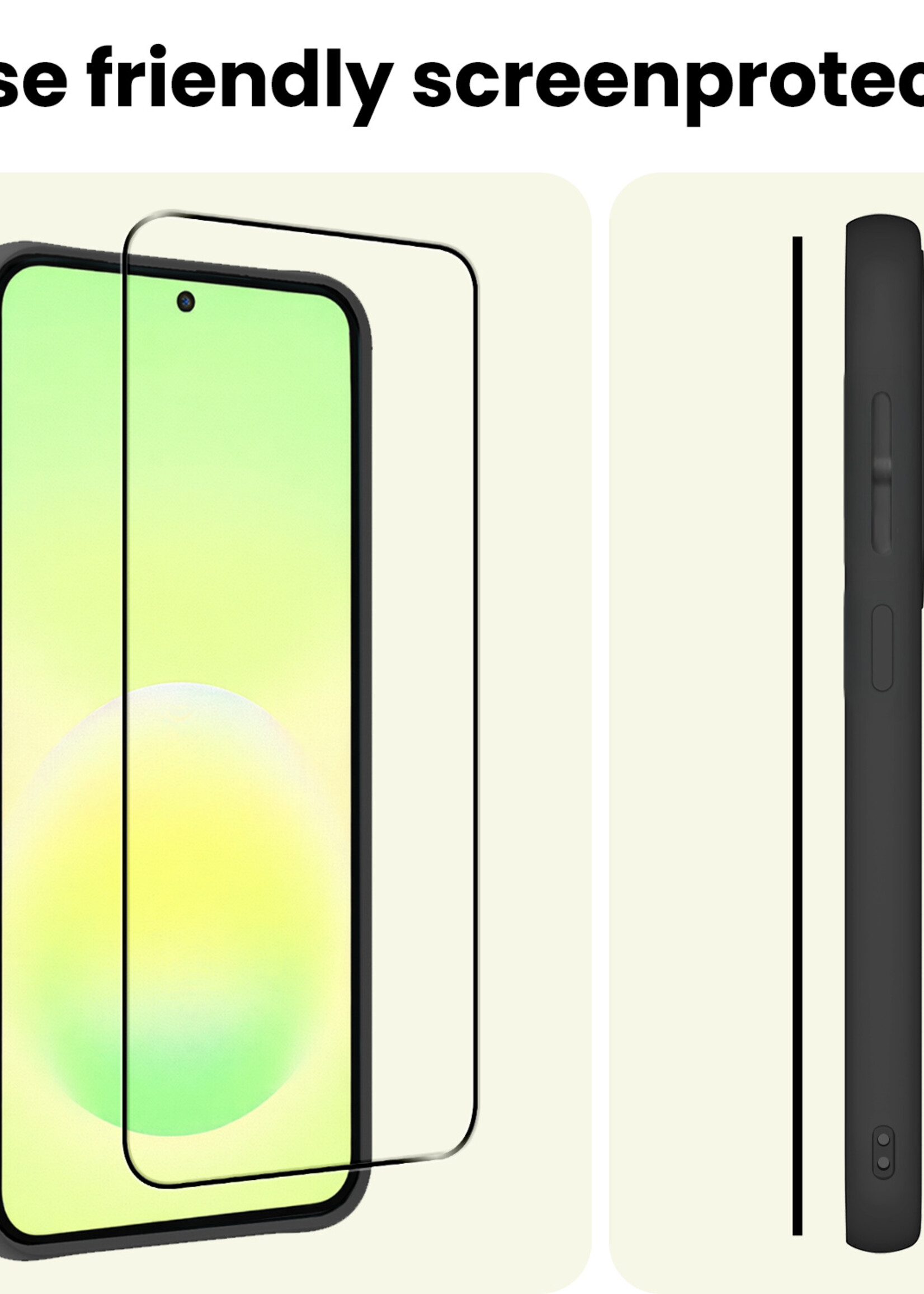 LUQ LUQ Samsung Galaxy A57 Screenprotector Glas Full Cover - 2 PACK