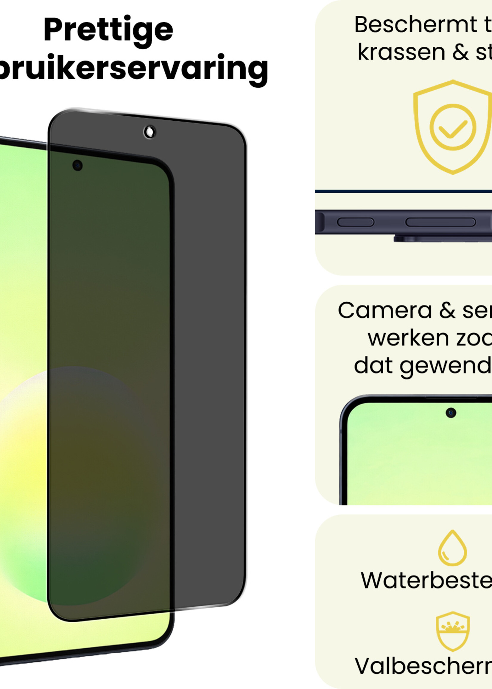 LUQ LUQ Samsung Galaxy A57 Screenprotector Glas Privacy