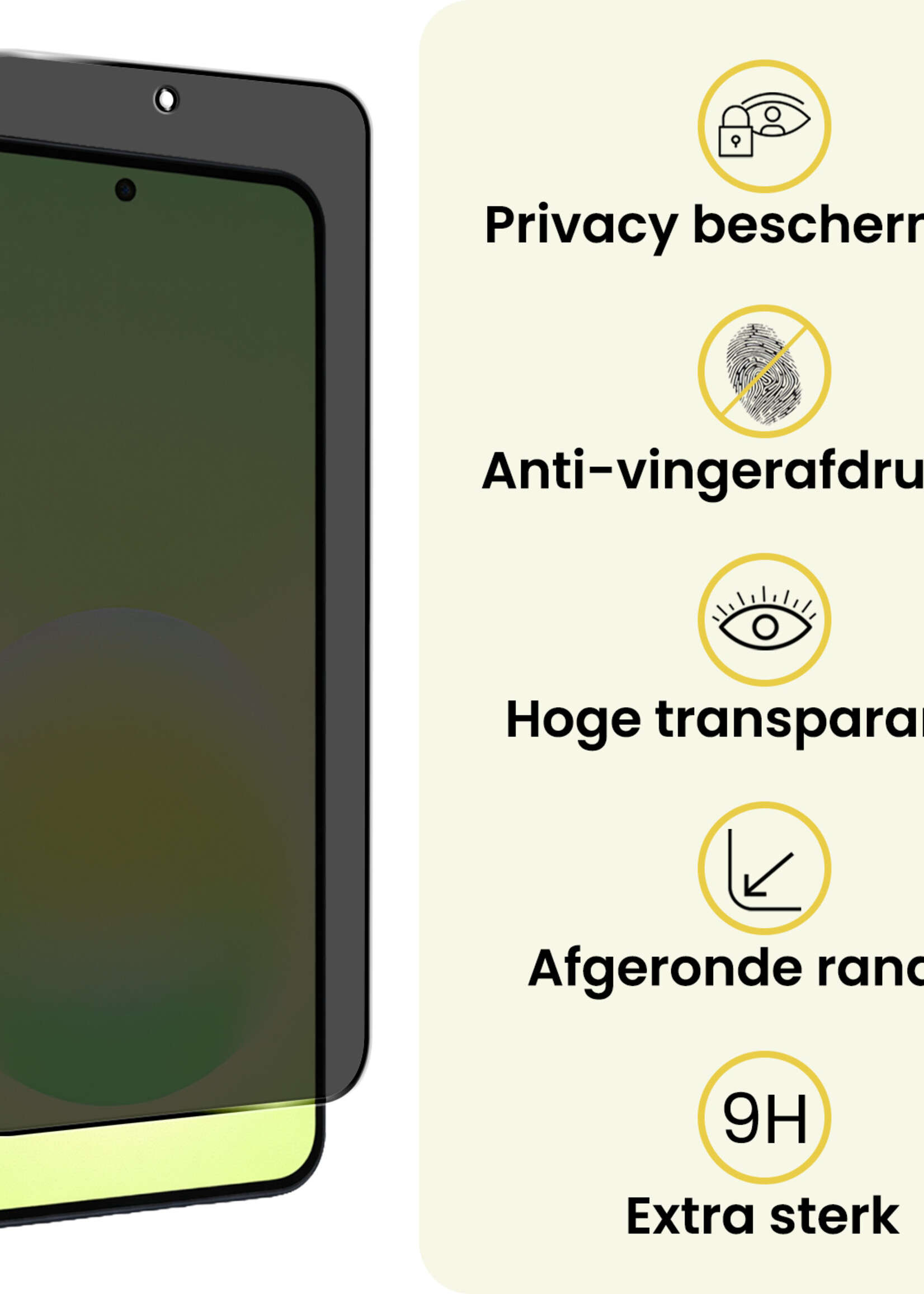 LUQ LUQ Samsung Galaxy A57 Screenprotector Glas Privacy - 3 PACK