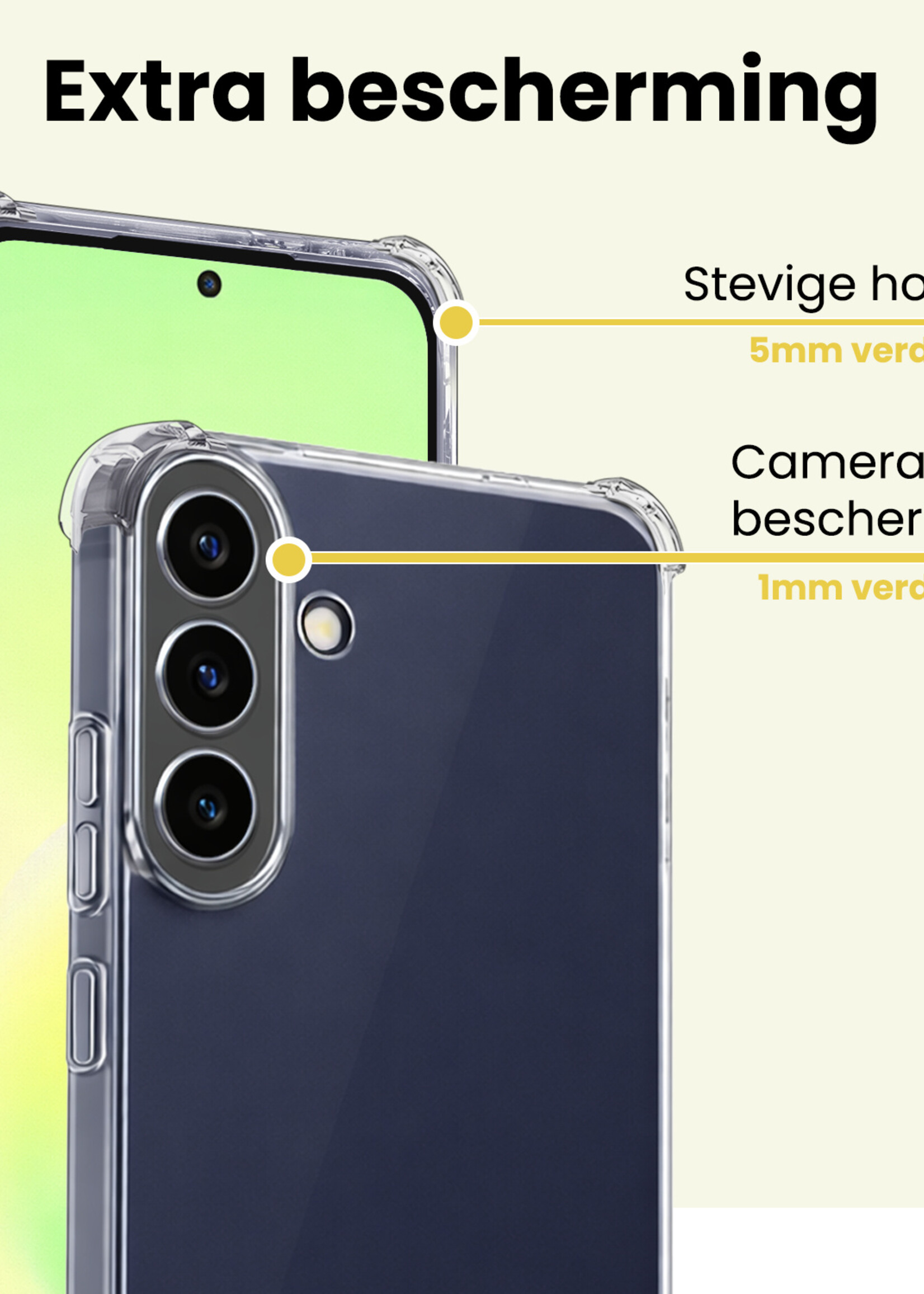 LUQ LUQ Samsung Galaxy A57 Hoesje Shockproof - Transparant - 2 PACK