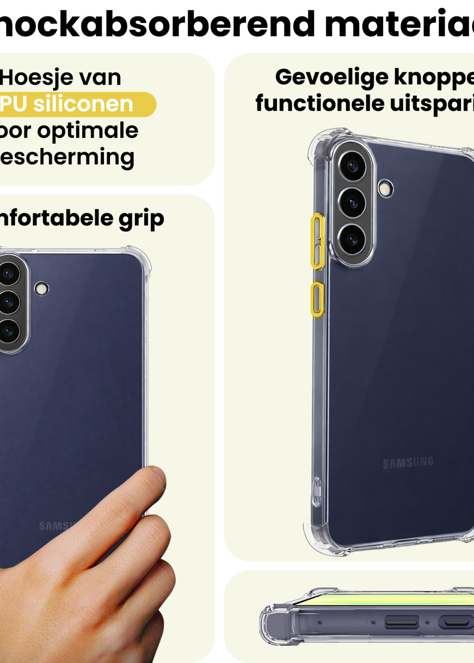 LUQ LUQ Samsung Galaxy A57 Hoesje Shockproof Met 2x Screenprotector