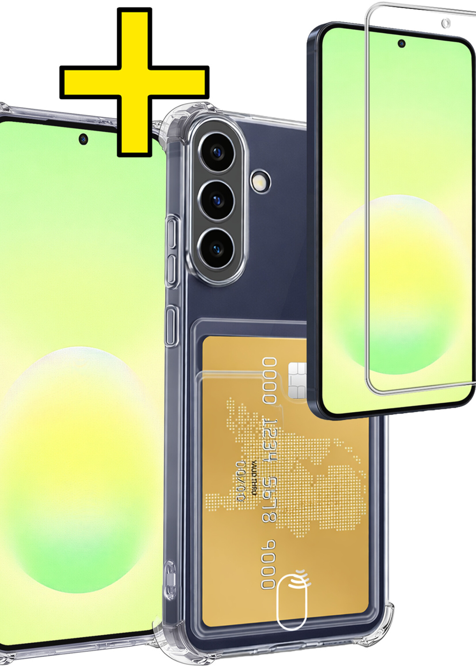 LUQ LUQ Samsung Galaxy A57 Hoesje Pashouder Met Screenprotector