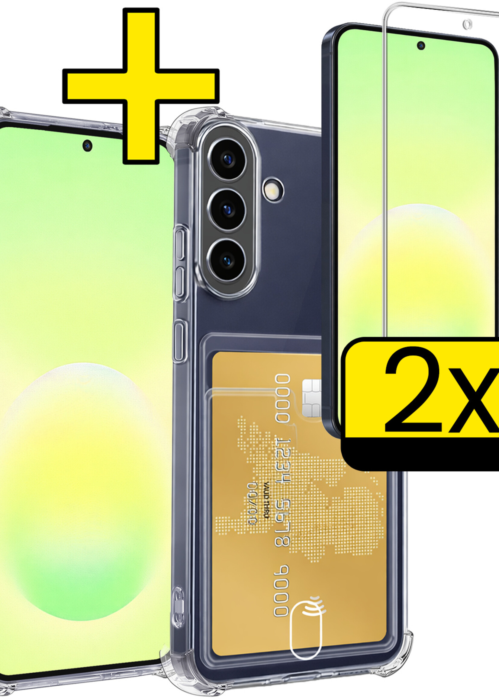 LUQ LUQ Samsung Galaxy A57 Hoesje Pashouder Met 2x Screenprotector