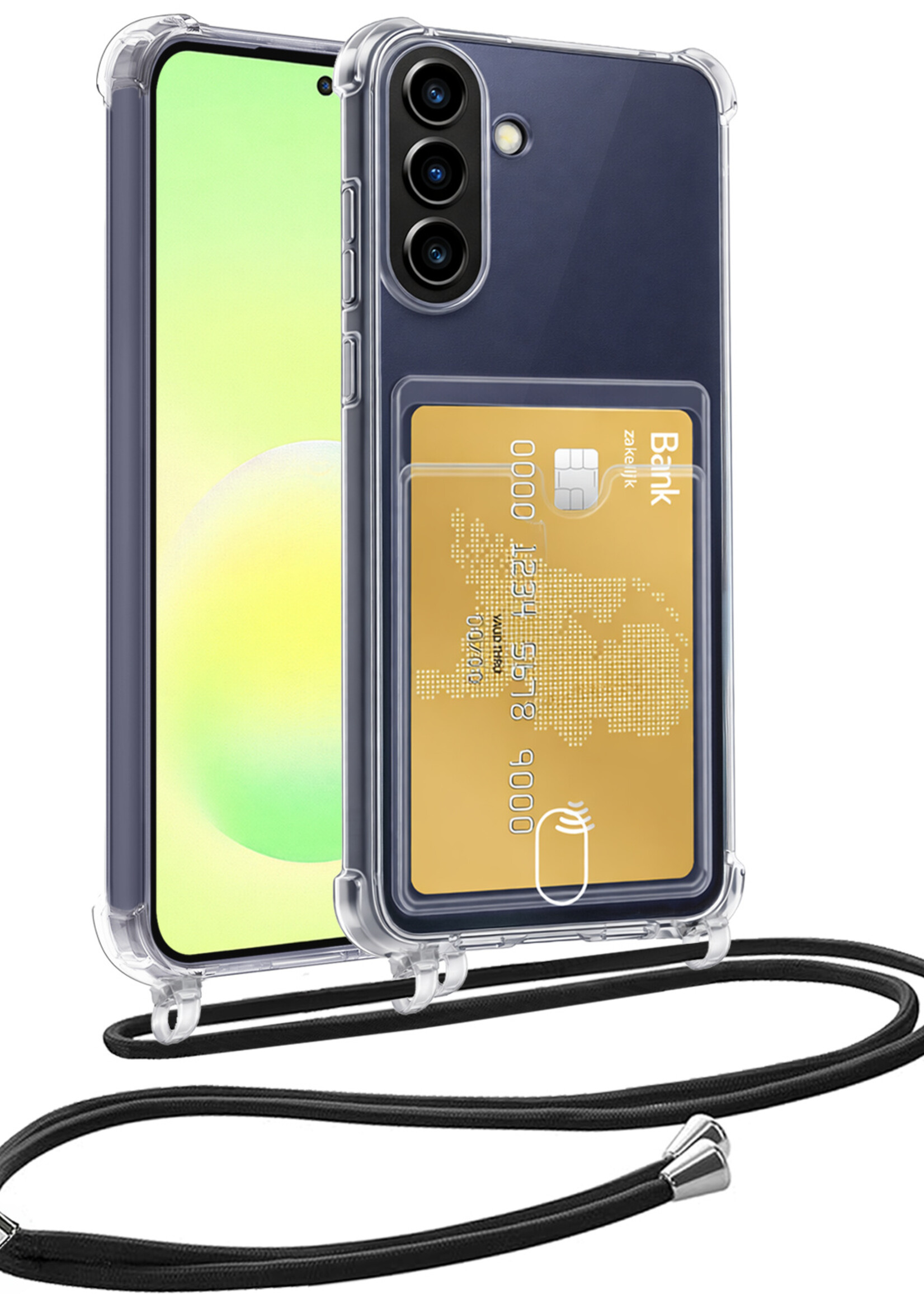 LUQ LUQ Samsung Galaxy A57 Hoesje Pashouder met Koord