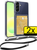 LUQ LUQ Samsung Galaxy A57 Hoesje Pashouder met Koord - 2 PACK