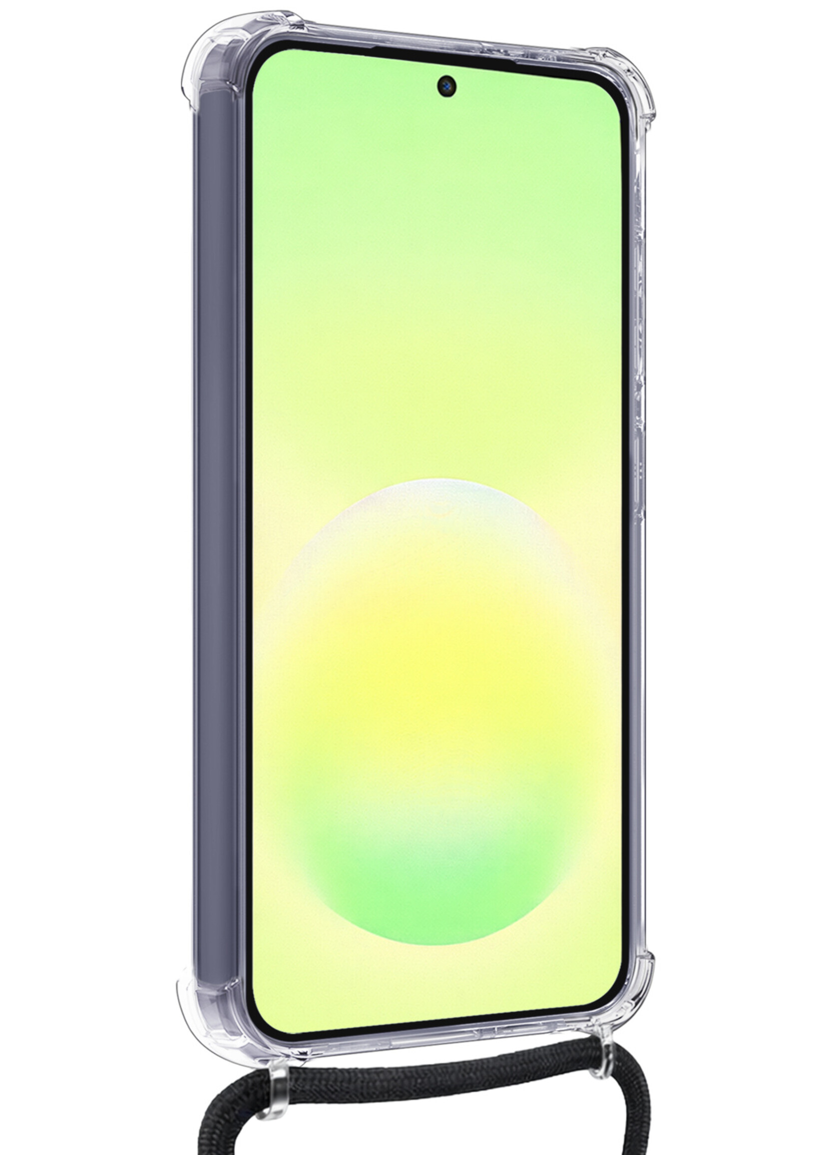 LUQ LUQ Samsung Galaxy A57 Hoesje Pashouder met Koord Met 2x Screenprotector