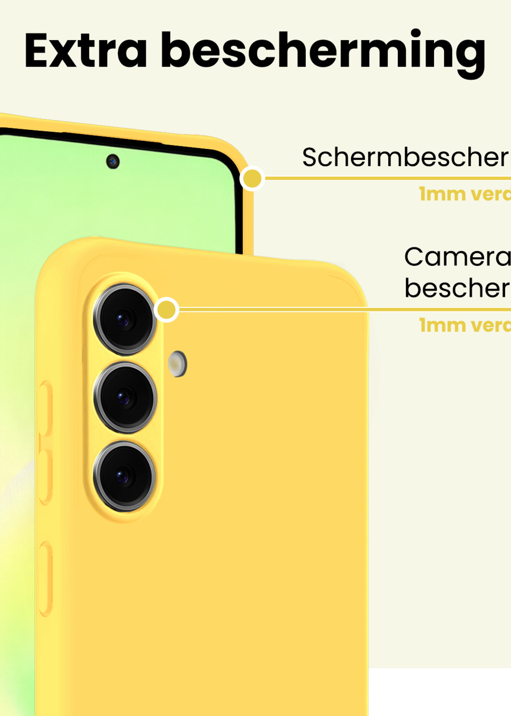 LUQ LUQ Samsung Galaxy A57 Hoesje Siliconen - Geel