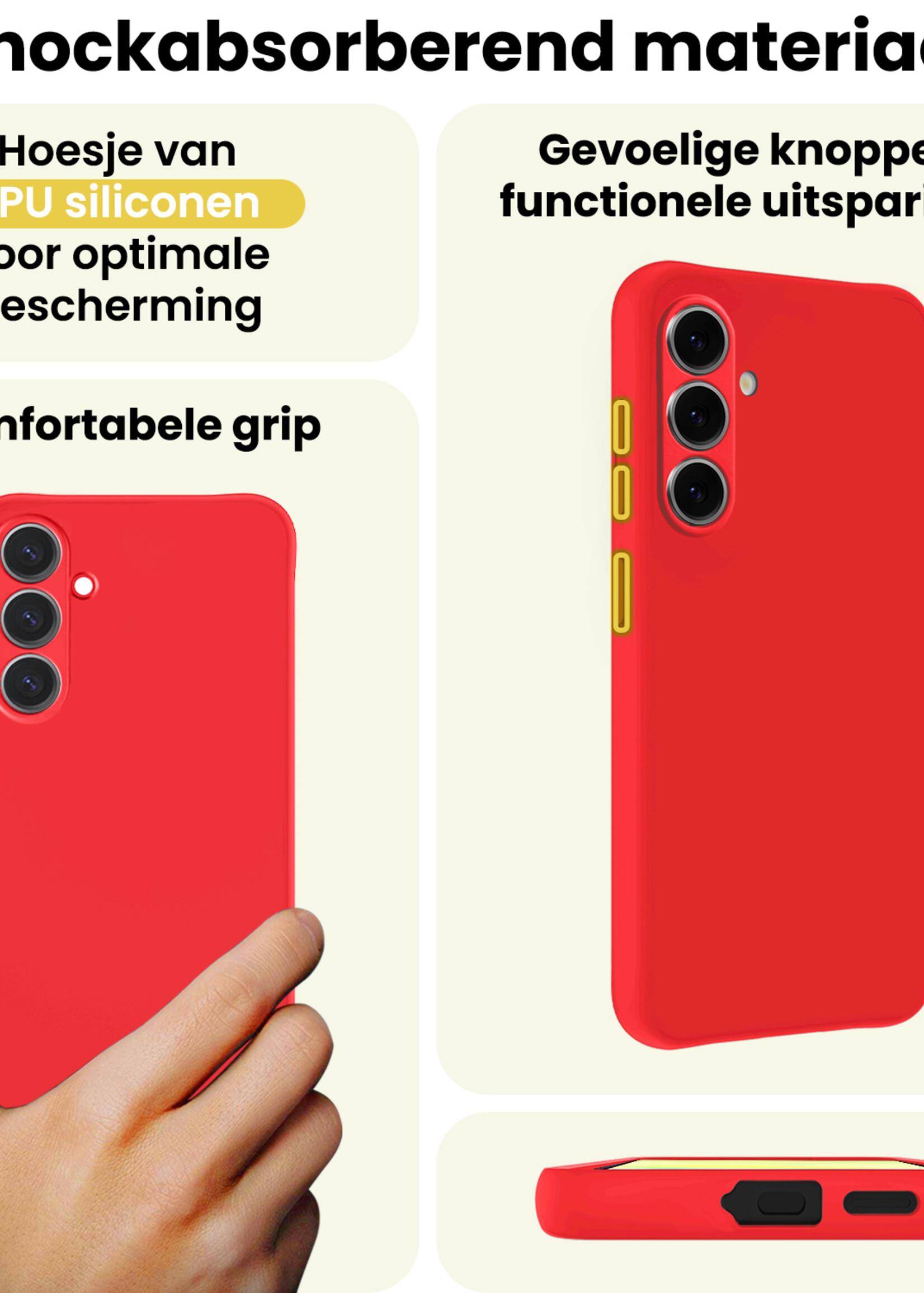 LUQ LUQ Samsung Galaxy A57 Hoesje Siliconen - Rood