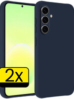 LUQ LUQ Samsung Galaxy A57 Hoesje Siliconen - Donkerblauw - 2 PACK