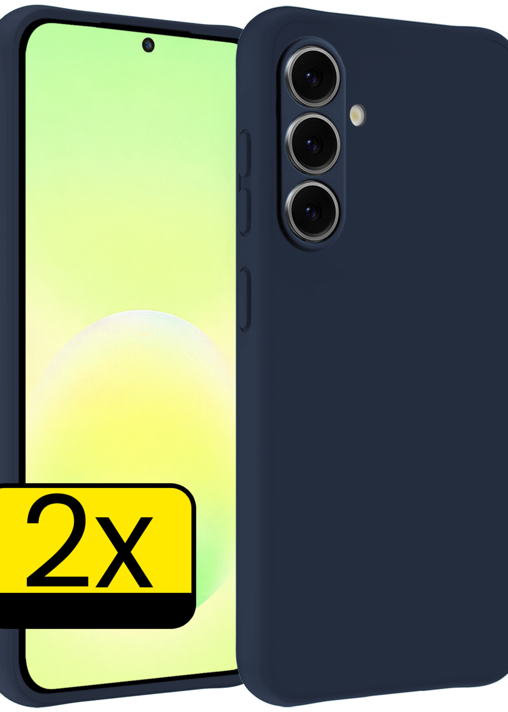 LUQ LUQ Samsung Galaxy A57 Hoesje Siliconen - Donkerblauw - 2 PACK