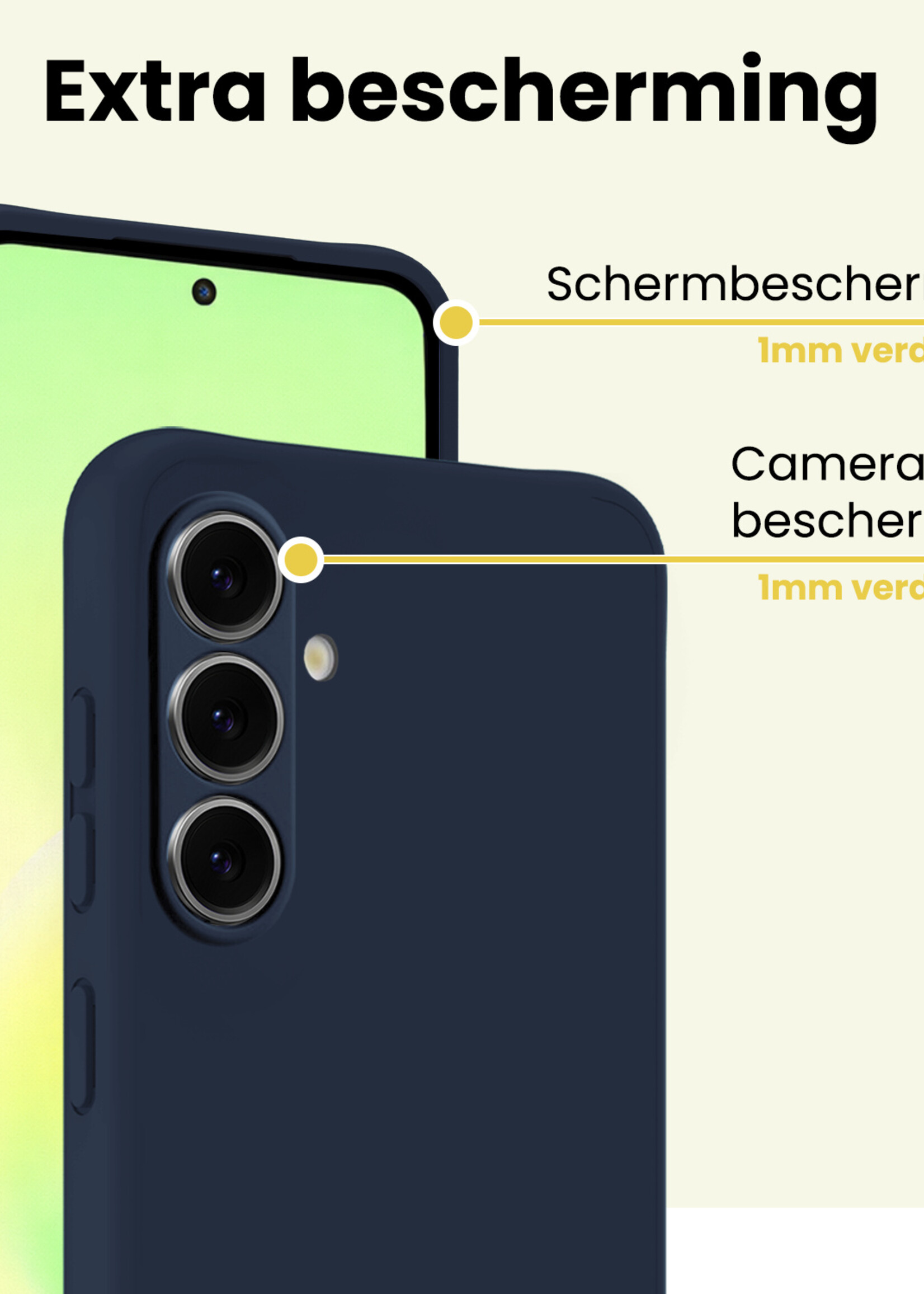 LUQ LUQ Samsung Galaxy A57 Hoesje Siliconen - Donkerblauw - 2 PACK