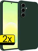 LUQ LUQ Samsung Galaxy A57 Hoesje Siliconen - Donkergroen - 2 PACK