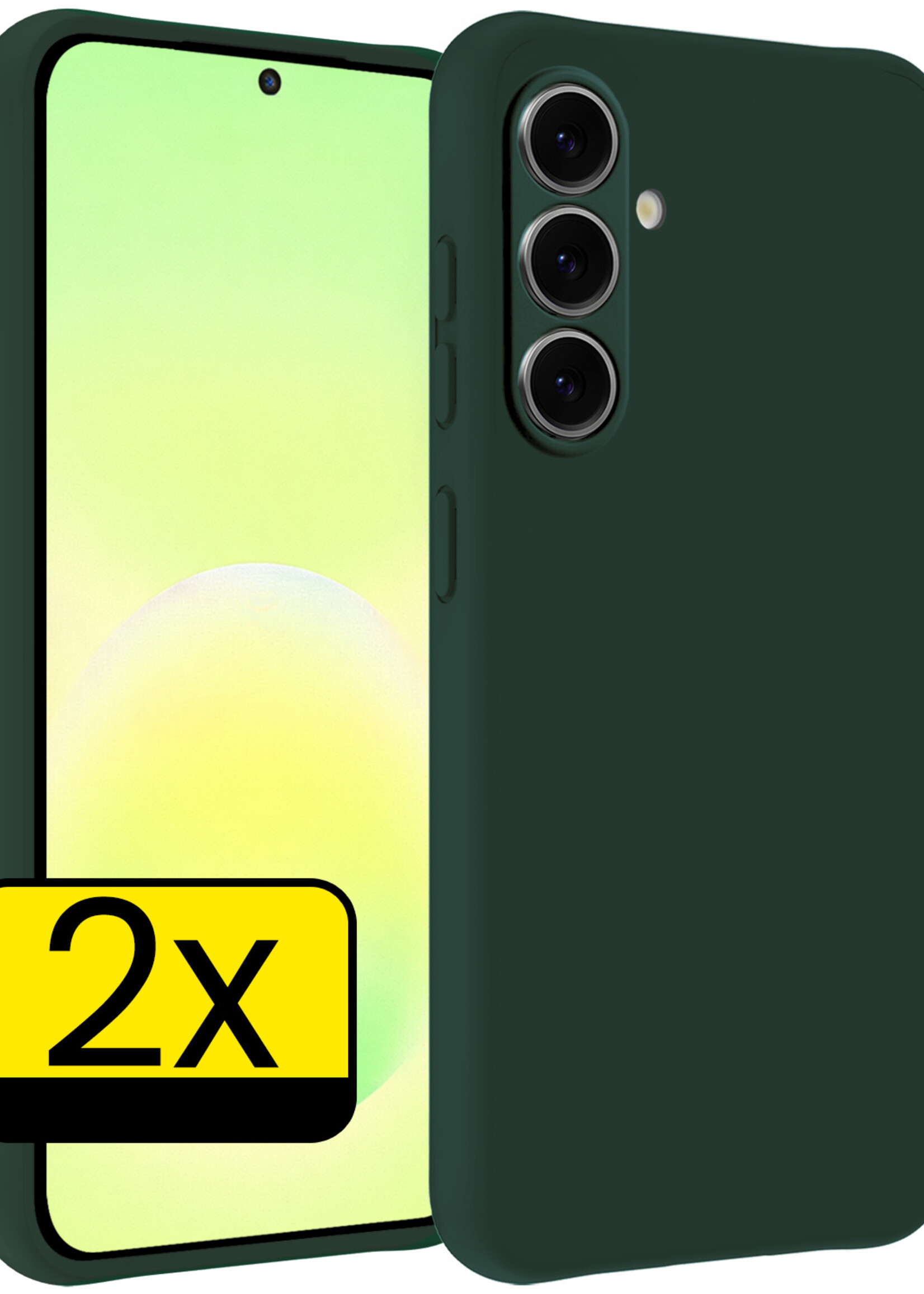 LUQ LUQ Samsung Galaxy A57 Hoesje Siliconen - Donkergroen - 2 PACK