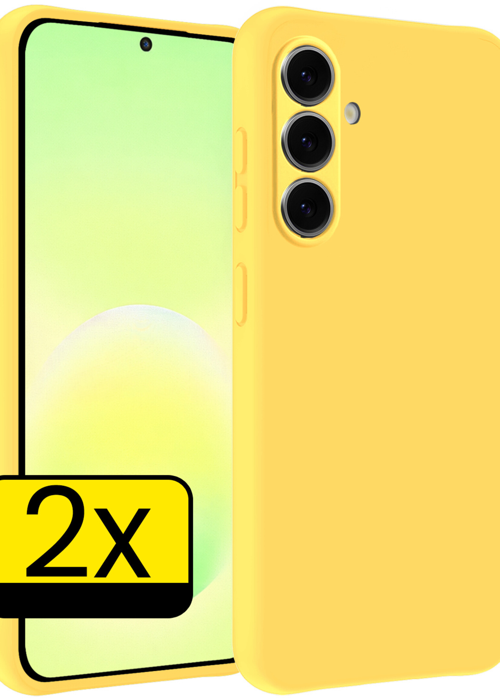 LUQ LUQ Samsung Galaxy A57 Hoesje Siliconen - Geel - 2 PACK